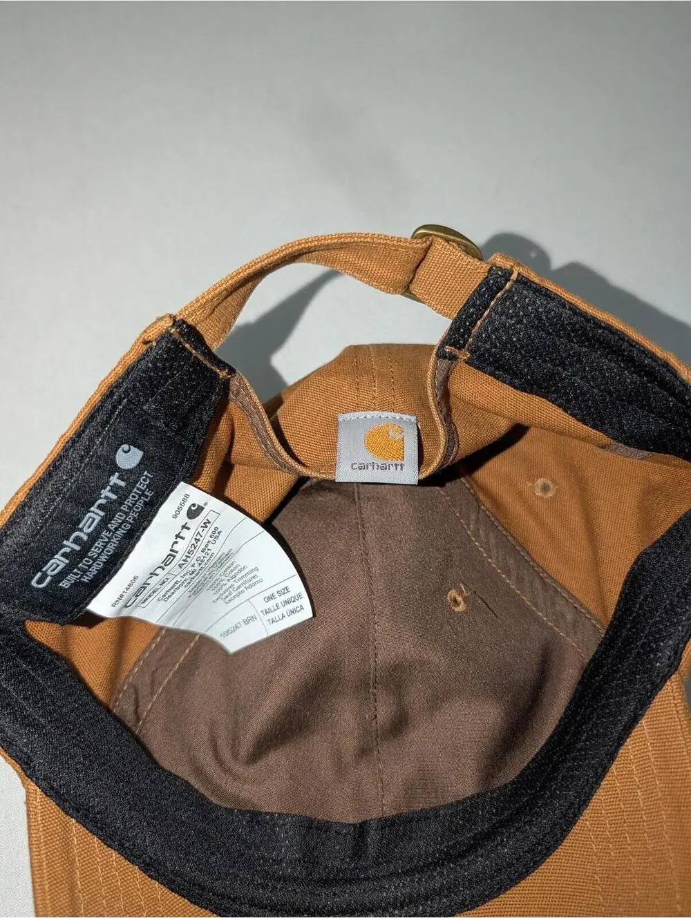 Carhartt Canvas Script Ladies Brown Adjustable Cotton Baseball Cap - Picture 2 of 3